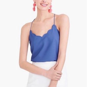 J. Crew Scalloped Cami Top in Barcelona Blue